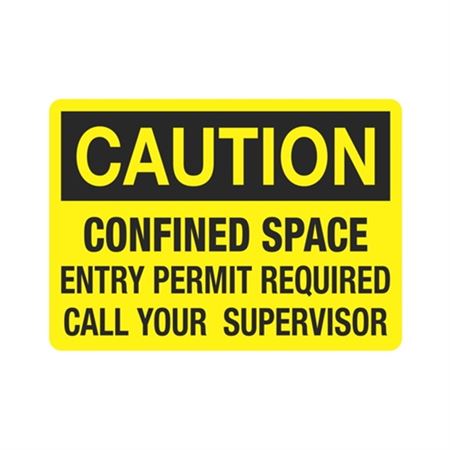 Caution Confined Space Entry Permit
Reqd. Call Supervisor Sign